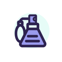 graphic of a perfume bottle to represent smell as part of wine tasting